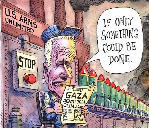 gaza cartoon biden